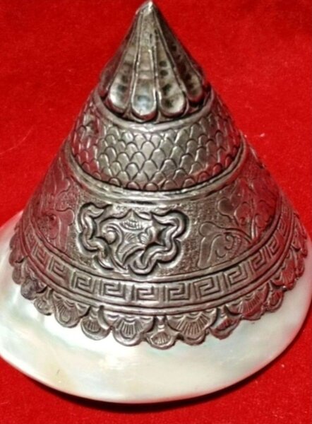 Conca Shankha Tibetana din argint, anii 1800