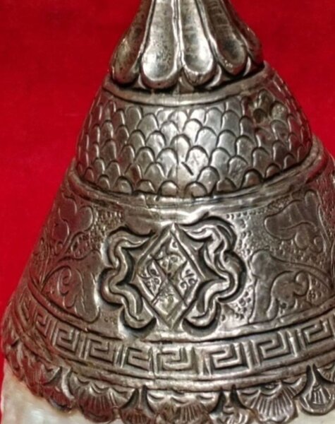 Conca Shankha Tibetana din argint, anii 1800