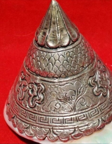 Conca Shankha Tibetana din argint, anii 1800