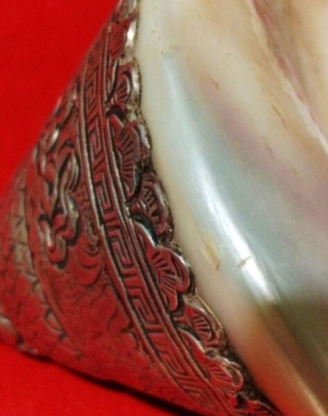 Conca Shankha Tibetana din argint, anii 1800